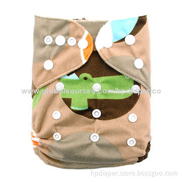 Reusable Diaper, Breathable and Waterproof PUL and Suede Cloth Inner